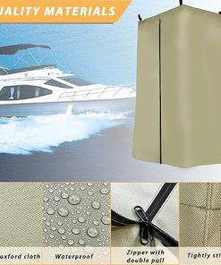 Heavy-Duty Privacy Tent for Pontoon Boats with Bimini Top Poles 2