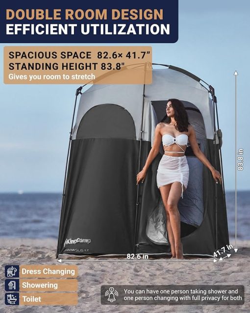 KingCamp Portable Shower Tent for Camping Privacy Easy Setup - Image 2