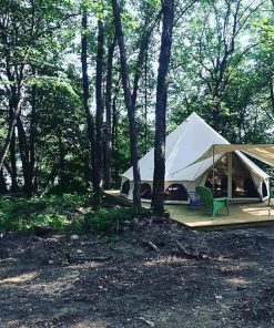 WHITEDUCK Awning for Canvas Bell Tent Complete Canopy with Poles for All Season Camping and Glamping (Natural White, 13’/16’5″/20’/23′) 2