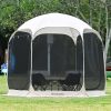 Waterproof Pontoon Boat Privacy Tent with Storage Bag and Adjustable Height 3