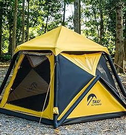 Inflatable Camping Tent for 4-8 People with Hand Pump Easy Setup