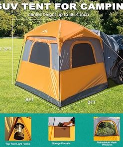 Spacious Waterproof SUV Tent for Camping Fits 5-8 People 8FT x 8FT 2