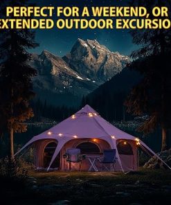 Glamping Canvas Tent 16x9ft with Stove Jack and Canopy Vents 2