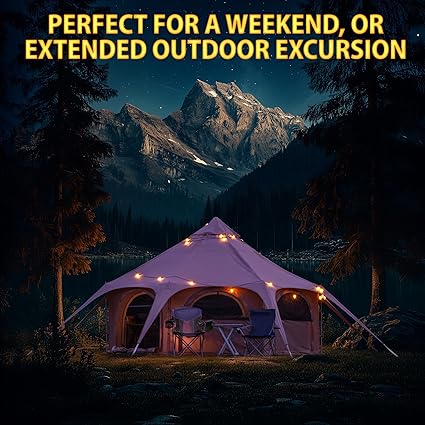 Glamping Canvas Tent 16x9ft with Stove Jack and Canopy Vents 2 Glamping Canvas Tent 16x9ft with Stove Jack and Canopy Vents - Image 2