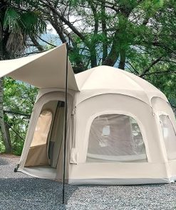 Inflatable Camping Tents for 3-4 People with Hand Pump Included