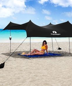 Red Suricata Beach Tent Canopy Bundle with 2 Beverage Holders Black 2