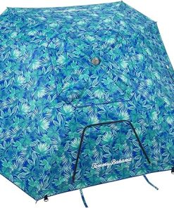 Tommy Bahama 8′ Outdoor Total Sun Block Extreme Shade Umbrella and Sun Shelter, Blue